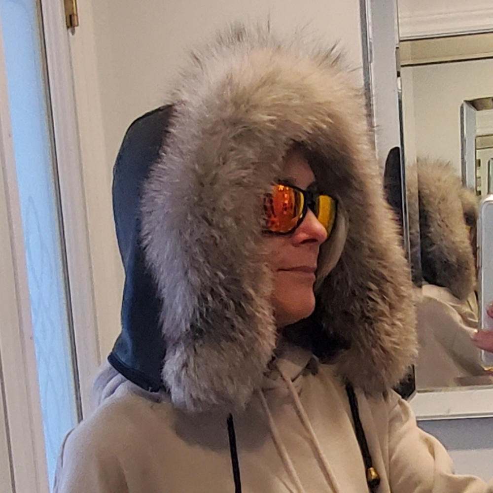 Real Fox Fur & Genuine Soft Leather Hood